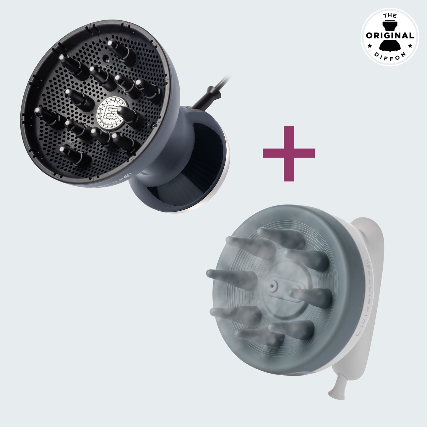 Kit diffusore ad aria calda XL con ioni Diffon® Supreme Deluxe e diffusore di vapore per capelli ricci e mossi Steam Ritual®